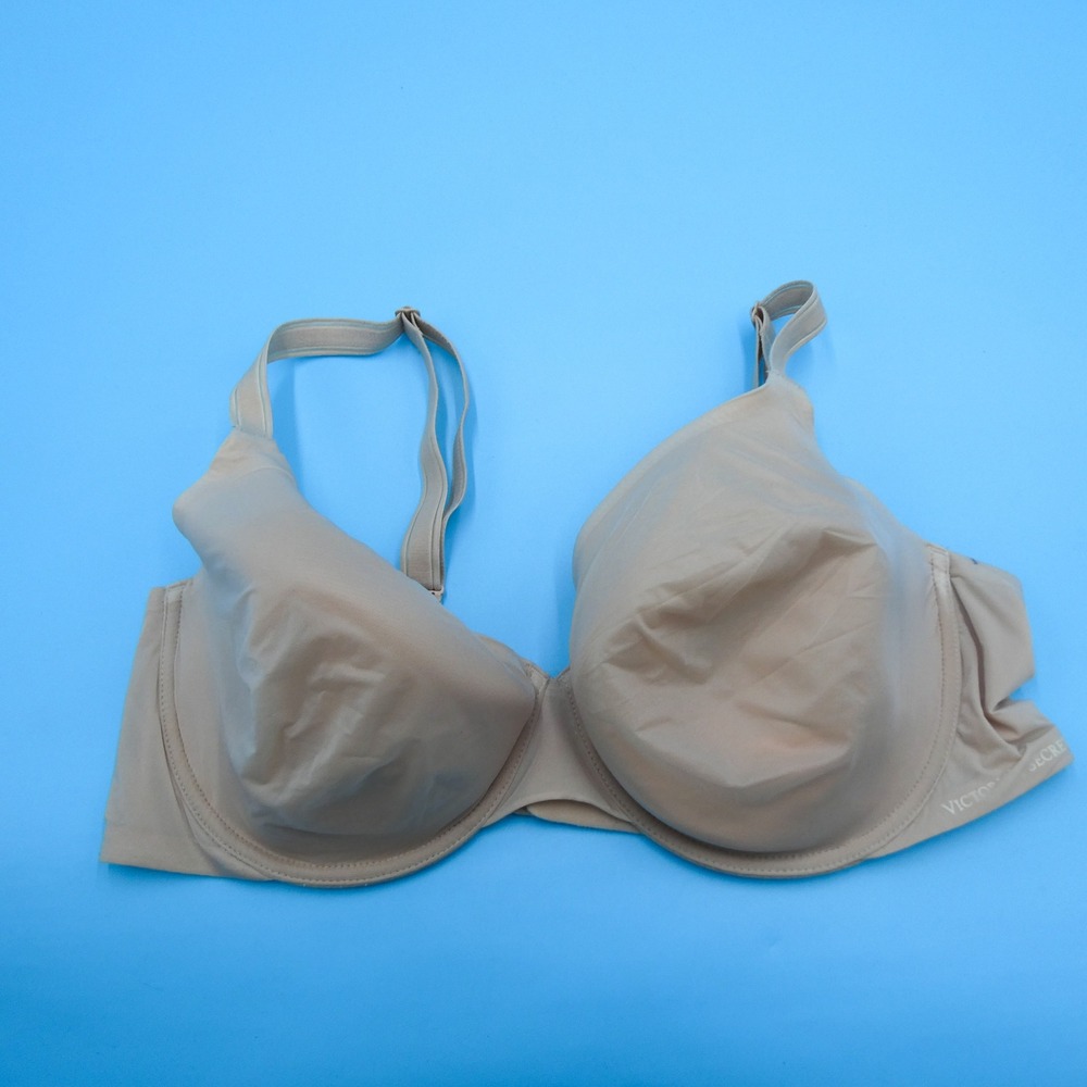 Victoria Secret Bra Womens 40DD Lined Perfect Coverage Beige Underwire Polyamide